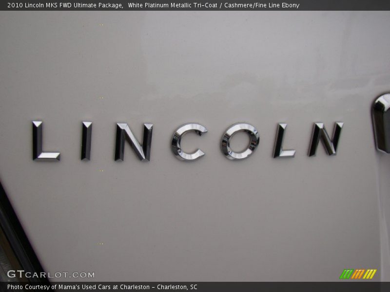 White Platinum Metallic Tri-Coat / Cashmere/Fine Line Ebony 2010 Lincoln MKS FWD Ultimate Package