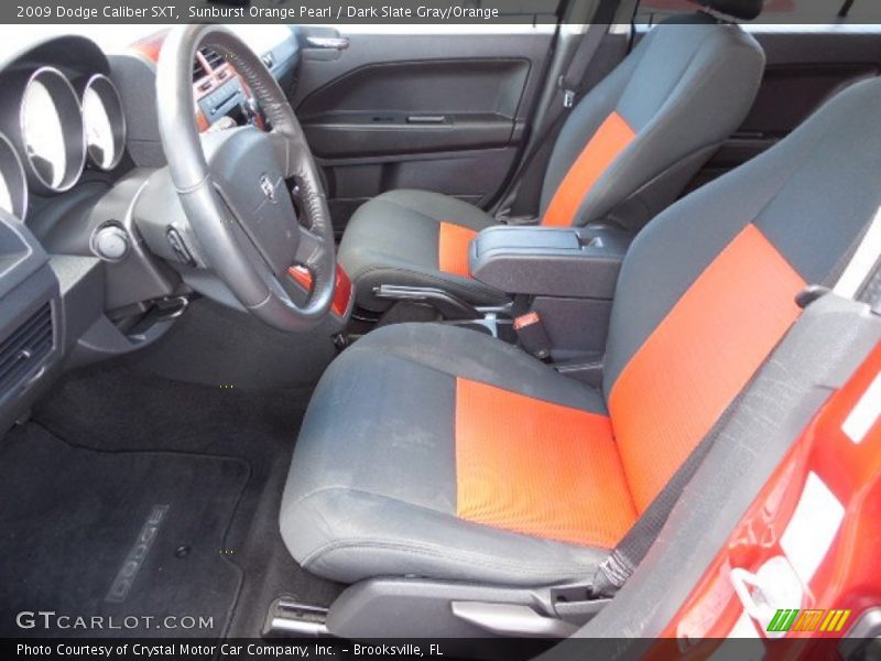  2009 Caliber SXT Dark Slate Gray/Orange Interior