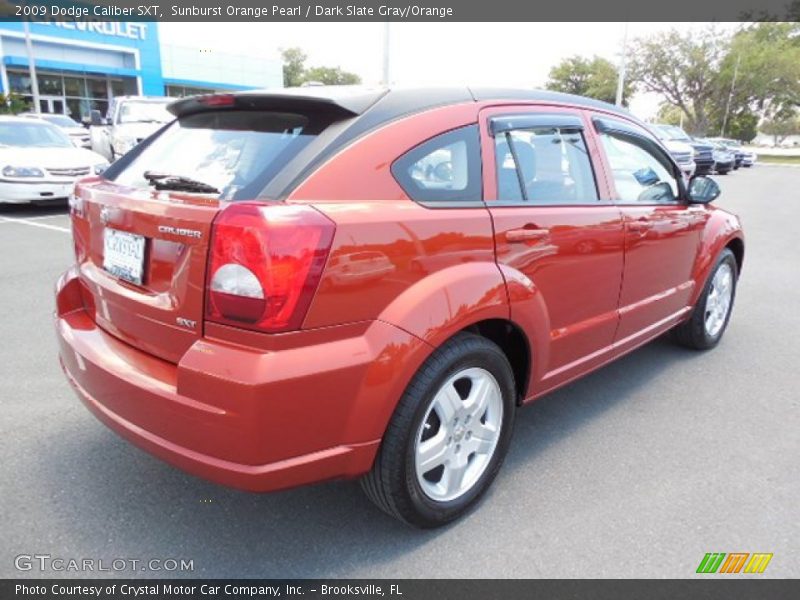 Sunburst Orange Pearl / Dark Slate Gray/Orange 2009 Dodge Caliber SXT