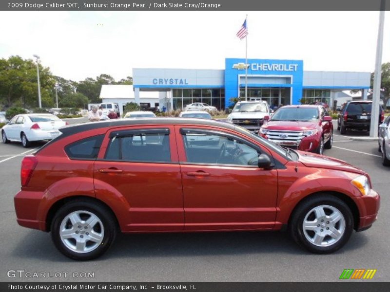 Sunburst Orange Pearl / Dark Slate Gray/Orange 2009 Dodge Caliber SXT