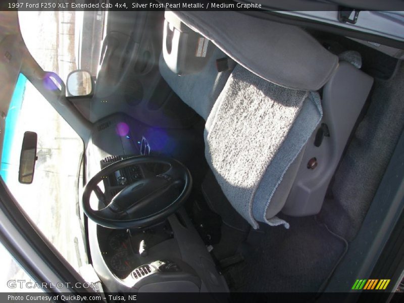 Silver Frost Pearl Metallic / Medium Graphite 1997 Ford F250 XLT Extended Cab 4x4