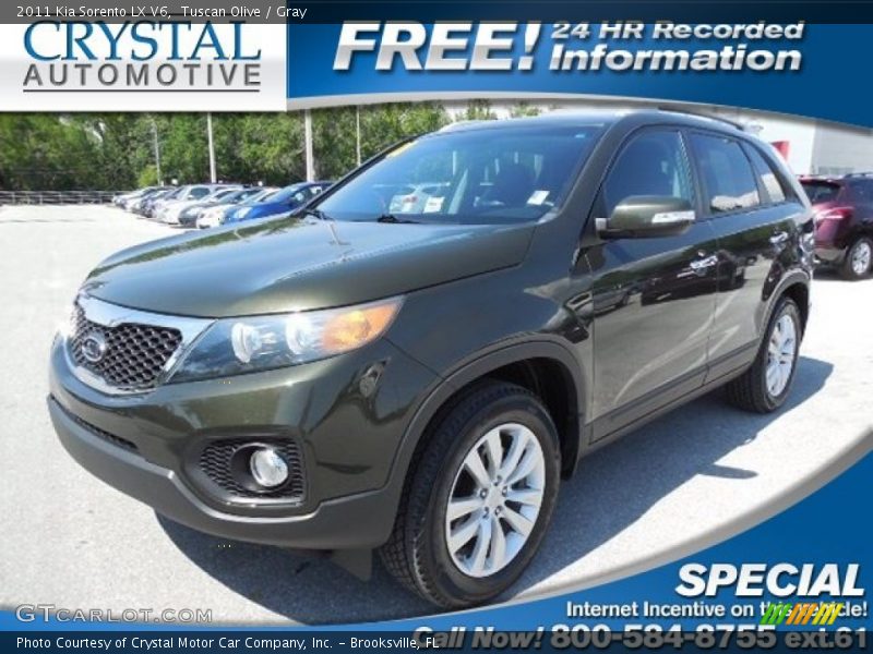 Tuscan Olive / Gray 2011 Kia Sorento LX V6