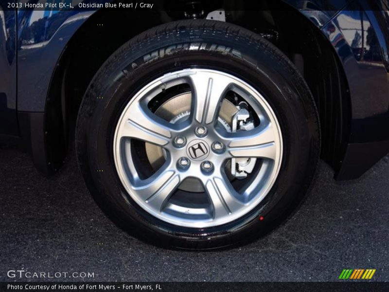 Obsidian Blue Pearl / Gray 2013 Honda Pilot EX-L