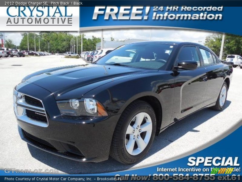 Pitch Black / Black 2012 Dodge Charger SE