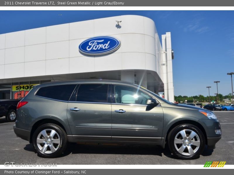 Steel Green Metallic / Light Gray/Ebony 2011 Chevrolet Traverse LTZ