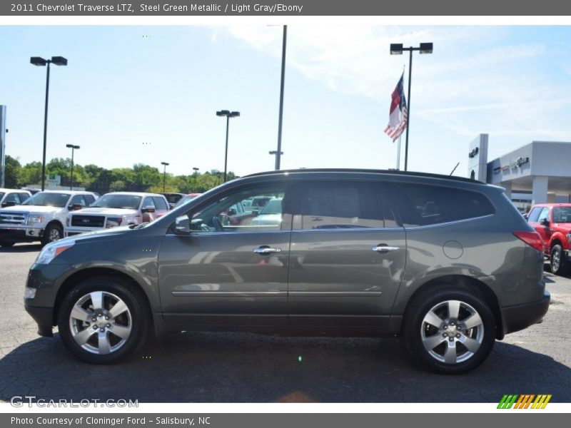 Steel Green Metallic / Light Gray/Ebony 2011 Chevrolet Traverse LTZ
