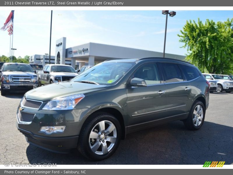 Steel Green Metallic / Light Gray/Ebony 2011 Chevrolet Traverse LTZ