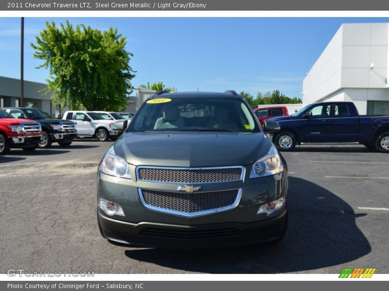 Steel Green Metallic / Light Gray/Ebony 2011 Chevrolet Traverse LTZ