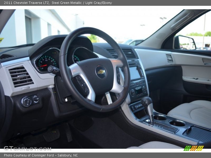Steel Green Metallic / Light Gray/Ebony 2011 Chevrolet Traverse LTZ