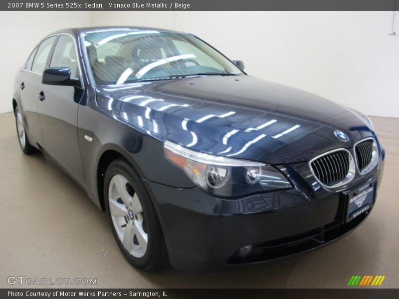 Monaco Blue Metallic / Beige 2007 BMW 5 Series 525xi Sedan