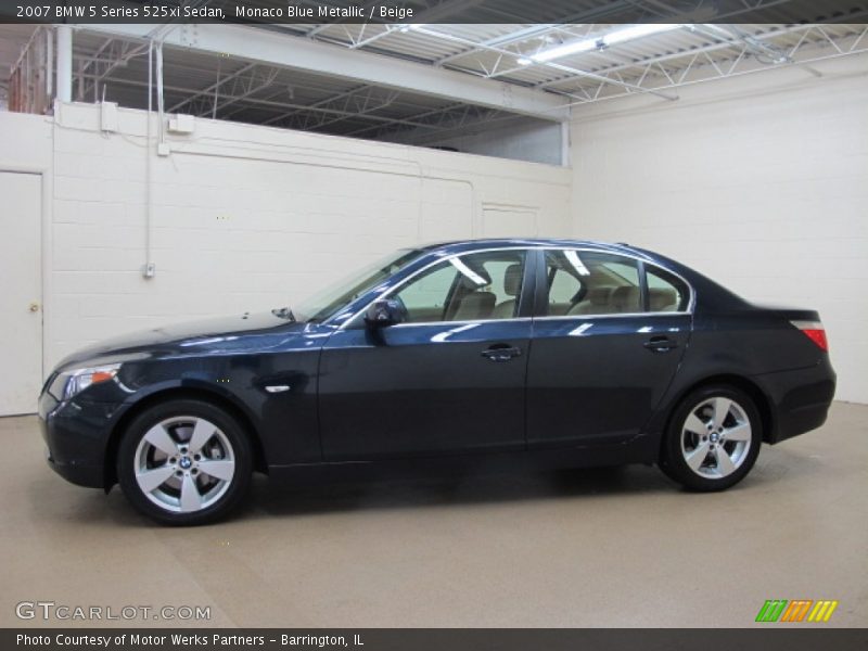 Monaco Blue Metallic / Beige 2007 BMW 5 Series 525xi Sedan