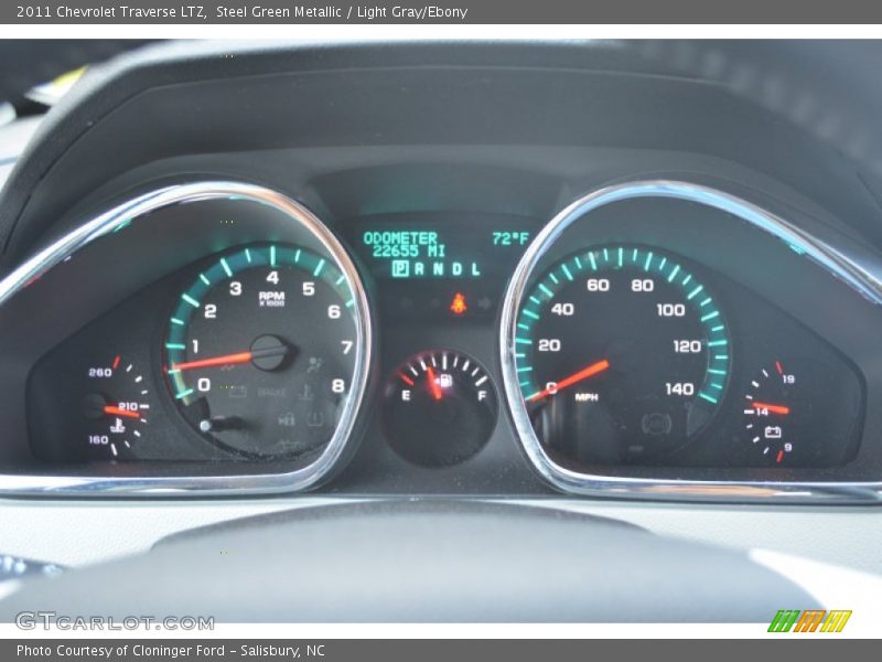 Steel Green Metallic / Light Gray/Ebony 2011 Chevrolet Traverse LTZ
