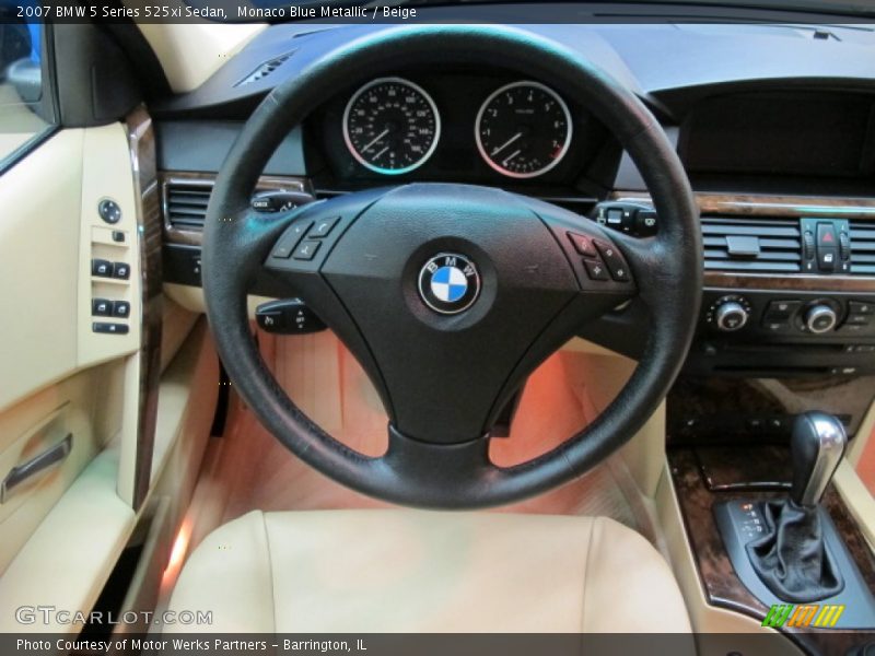 Monaco Blue Metallic / Beige 2007 BMW 5 Series 525xi Sedan
