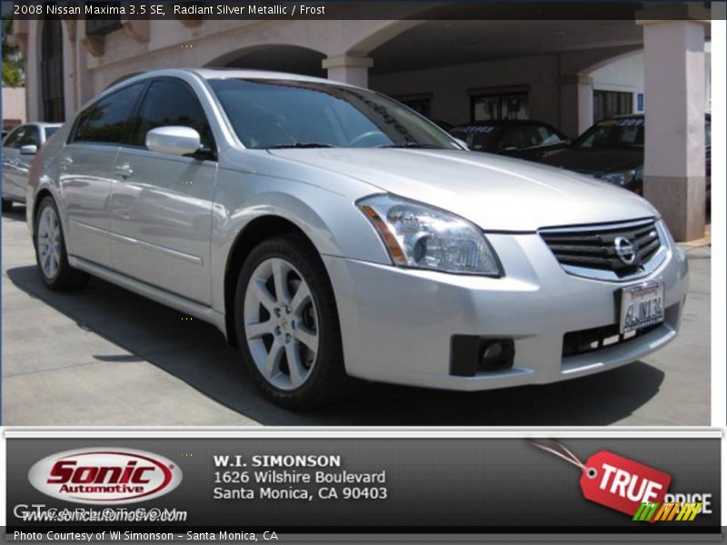 Radiant Silver Metallic / Frost 2008 Nissan Maxima 3.5 SE