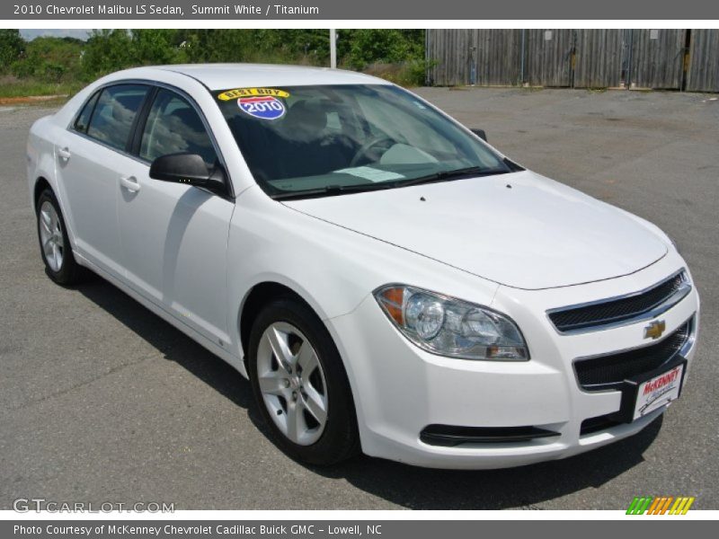 Summit White / Titanium 2010 Chevrolet Malibu LS Sedan