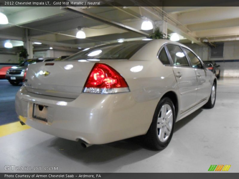 Gold Mist Metallic / Neutral 2012 Chevrolet Impala LT
