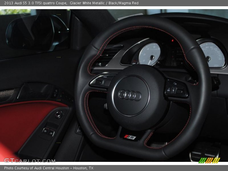 Glacier White Metallic / Black/Magma Red 2013 Audi S5 3.0 TFSI quattro Coupe