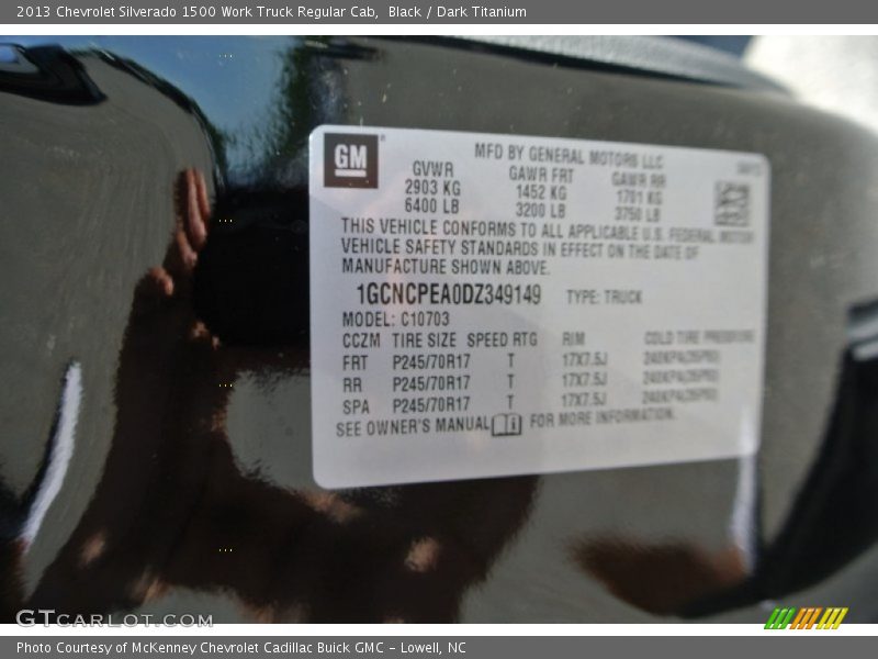 Black / Dark Titanium 2013 Chevrolet Silverado 1500 Work Truck Regular Cab