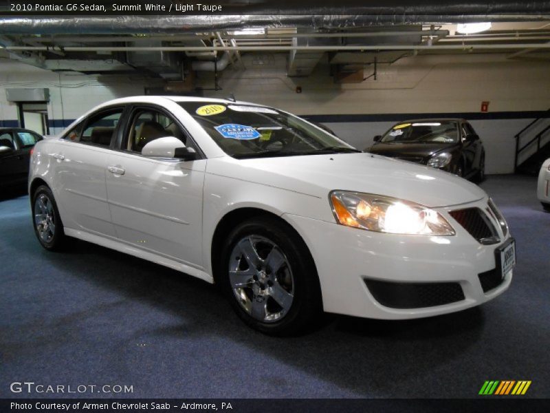 Summit White / Light Taupe 2010 Pontiac G6 Sedan