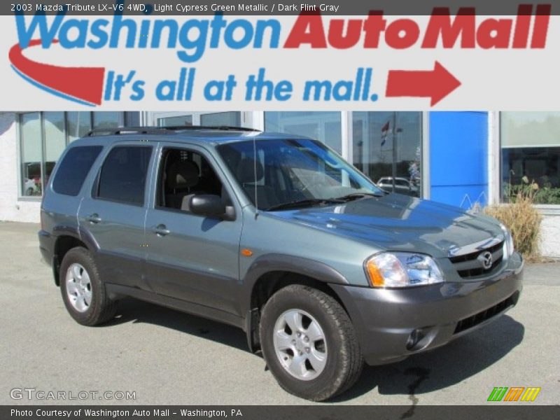 Light Cypress Green Metallic / Dark Flint Gray 2003 Mazda Tribute LX-V6 4WD