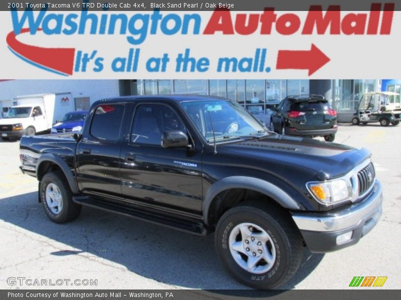 Black Sand Pearl / Oak Beige 2001 Toyota Tacoma V6 TRD Double Cab 4x4