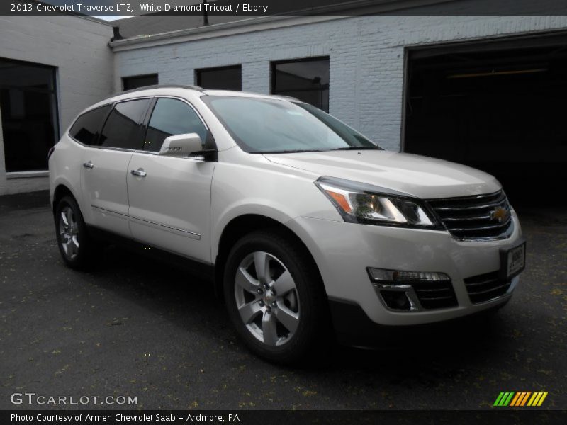 White Diamond Tricoat / Ebony 2013 Chevrolet Traverse LTZ