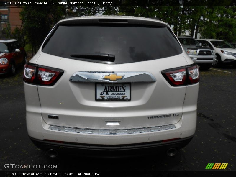 White Diamond Tricoat / Ebony 2013 Chevrolet Traverse LTZ