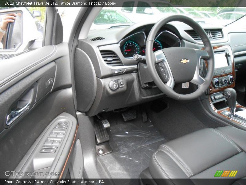 White Diamond Tricoat / Ebony 2013 Chevrolet Traverse LTZ