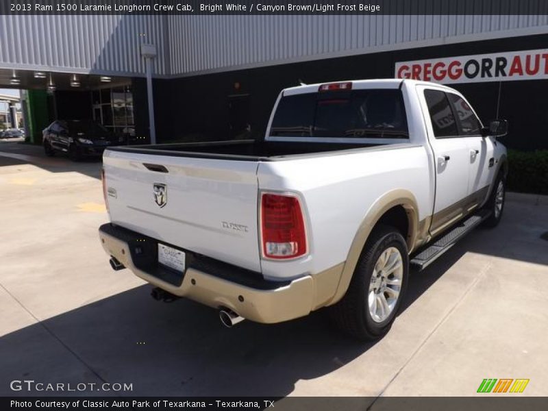 Bright White / Canyon Brown/Light Frost Beige 2013 Ram 1500 Laramie Longhorn Crew Cab