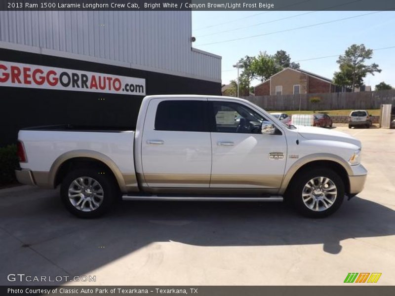 Bright White / Canyon Brown/Light Frost Beige 2013 Ram 1500 Laramie Longhorn Crew Cab