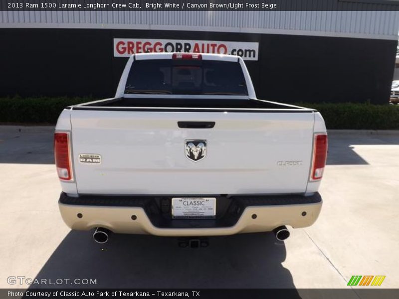 Bright White / Canyon Brown/Light Frost Beige 2013 Ram 1500 Laramie Longhorn Crew Cab