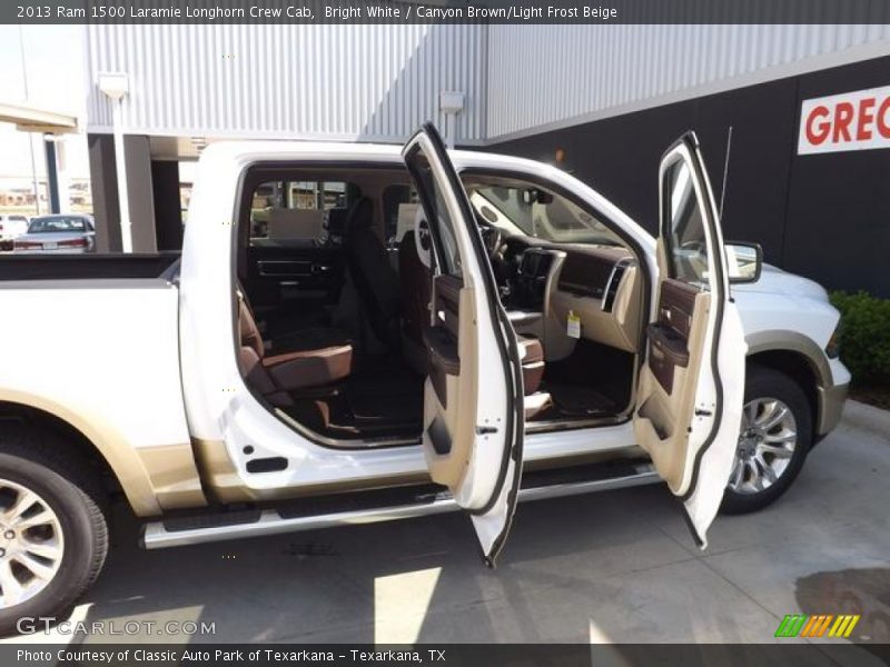 Bright White / Canyon Brown/Light Frost Beige 2013 Ram 1500 Laramie Longhorn Crew Cab