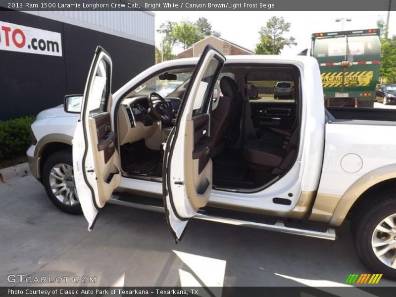 Bright White / Canyon Brown/Light Frost Beige 2013 Ram 1500 Laramie Longhorn Crew Cab