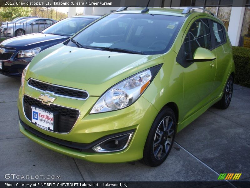 Jalapeno (Green) / Green/Green 2013 Chevrolet Spark LT