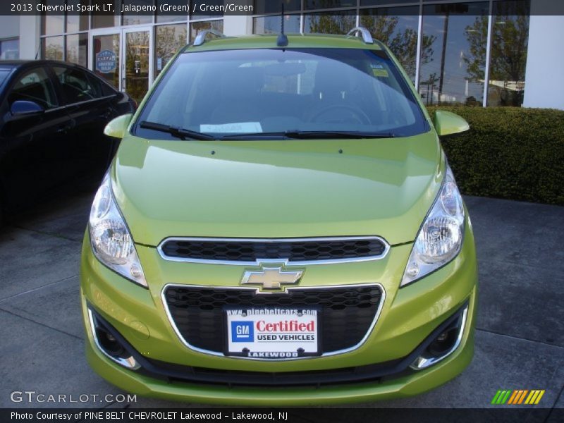 Jalapeno (Green) / Green/Green 2013 Chevrolet Spark LT