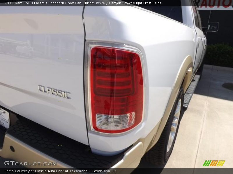 Bright White / Canyon Brown/Light Frost Beige 2013 Ram 1500 Laramie Longhorn Crew Cab
