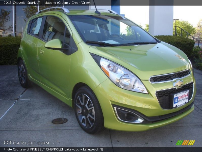 Jalapeno (Green) / Green/Green 2013 Chevrolet Spark LT