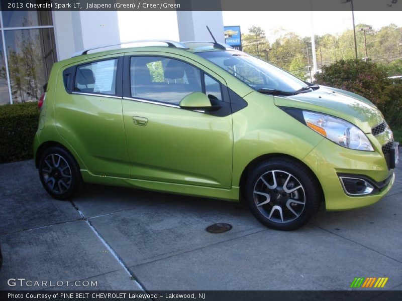Jalapeno (Green) / Green/Green 2013 Chevrolet Spark LT