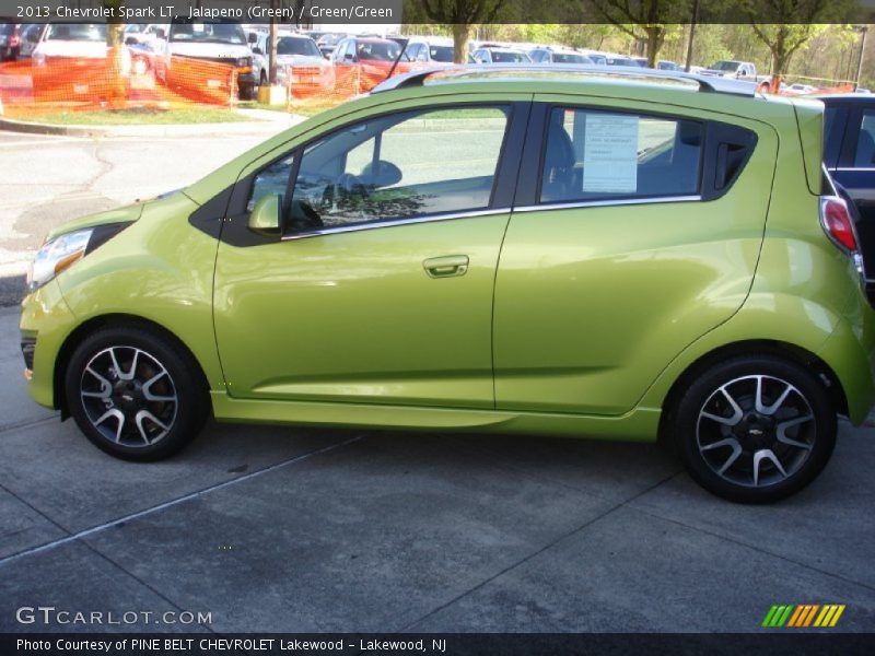 Jalapeno (Green) / Green/Green 2013 Chevrolet Spark LT