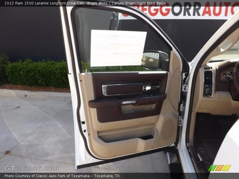 Bright White / Canyon Brown/Light Frost Beige 2013 Ram 1500 Laramie Longhorn Crew Cab