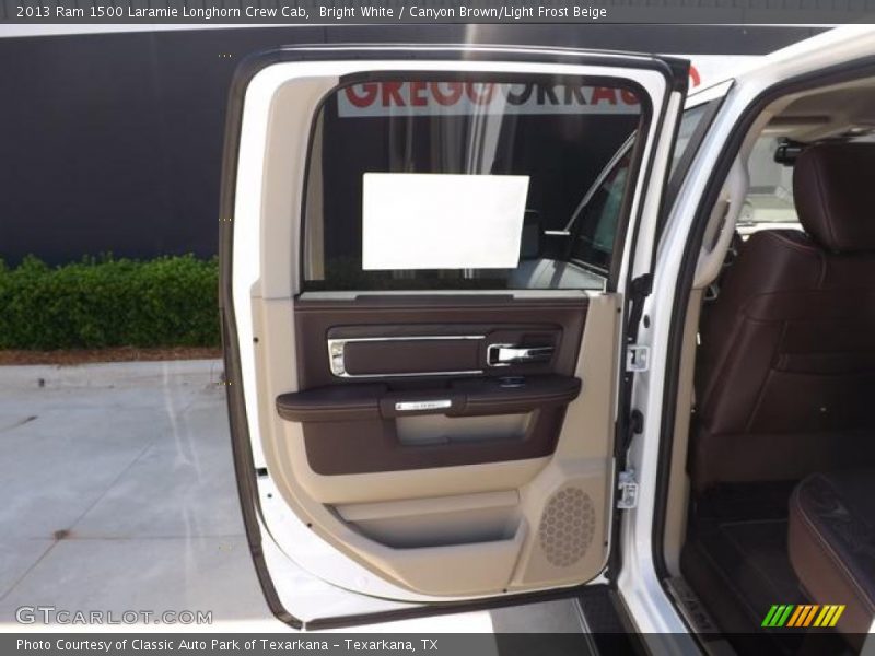 Bright White / Canyon Brown/Light Frost Beige 2013 Ram 1500 Laramie Longhorn Crew Cab