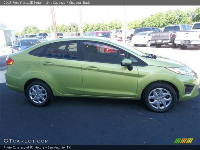 Lime Squeeze / Charcoal Black 2013 Ford Fiesta SE Sedan