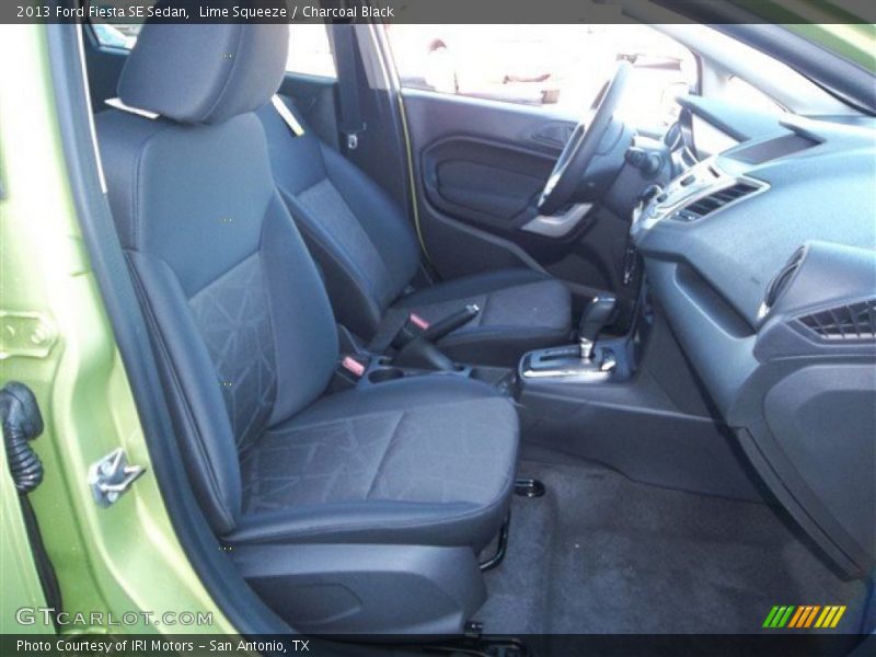 Lime Squeeze / Charcoal Black 2013 Ford Fiesta SE Sedan