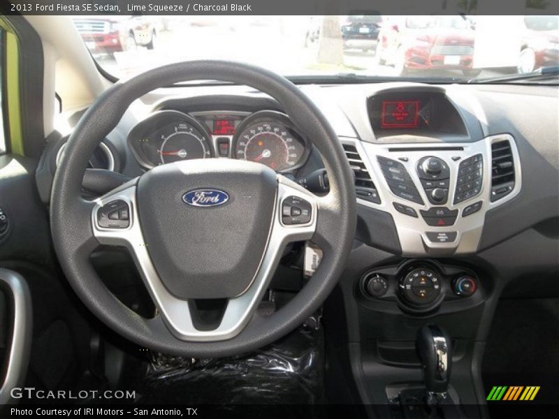 Lime Squeeze / Charcoal Black 2013 Ford Fiesta SE Sedan