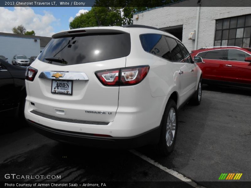 White / Ebony 2013 Chevrolet Traverse LT