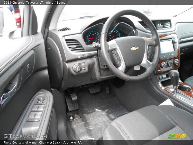 White / Ebony 2013 Chevrolet Traverse LT