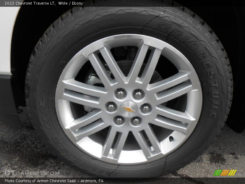 White / Ebony 2013 Chevrolet Traverse LT