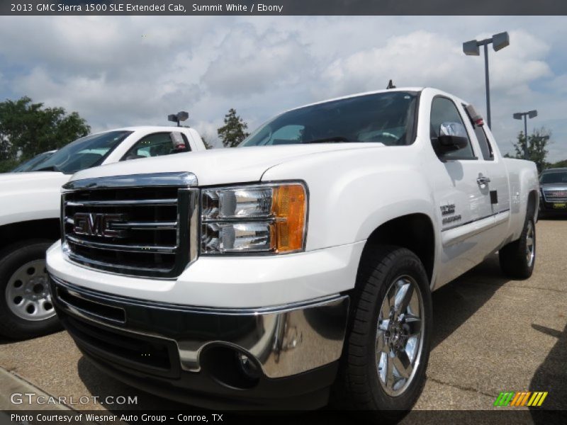 Summit White / Ebony 2013 GMC Sierra 1500 SLE Extended Cab