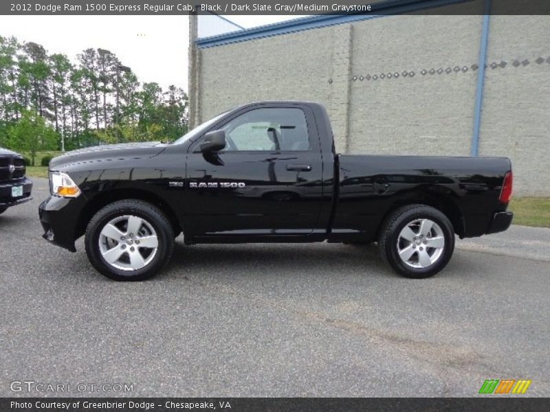 Black / Dark Slate Gray/Medium Graystone 2012 Dodge Ram 1500 Express Regular Cab