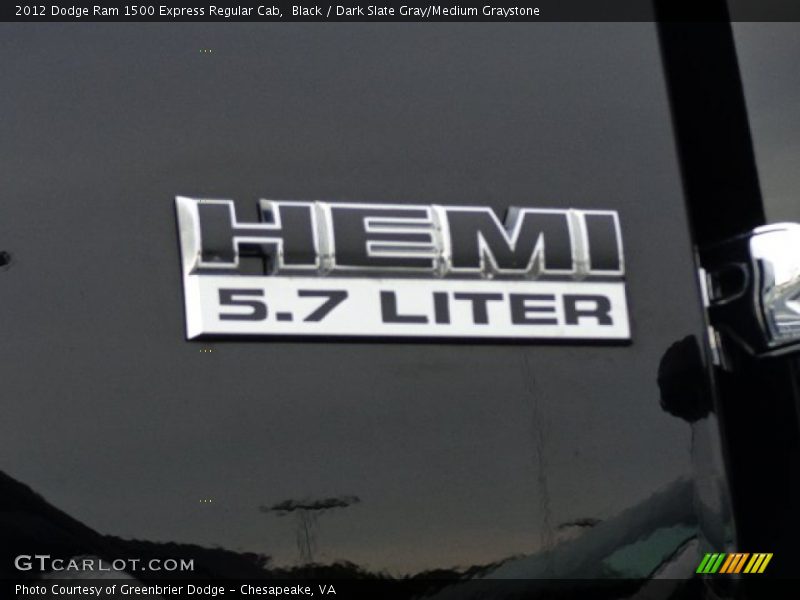 Black / Dark Slate Gray/Medium Graystone 2012 Dodge Ram 1500 Express Regular Cab
